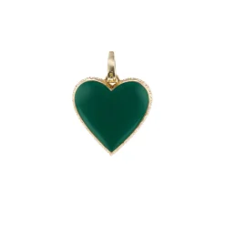 Green and Coral Amortentia Double Sided Heart Charm