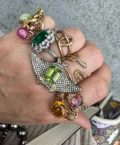 Green Zircon Hamorawan Large Manta Ray ring in Yellow Gold