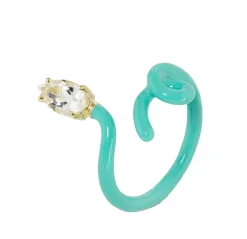 Hint of Mint Baby Vine Ring with Rock Crystal