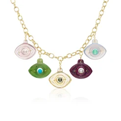 Jade & Turquoise Stone Eye Charm
