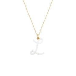 'L' Initial Alphabet Necklace in Yellow Gold