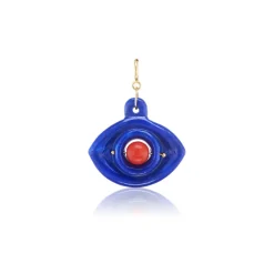 Lapis and Coral Eye Charm