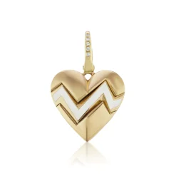 Large Heart Throb Charm White