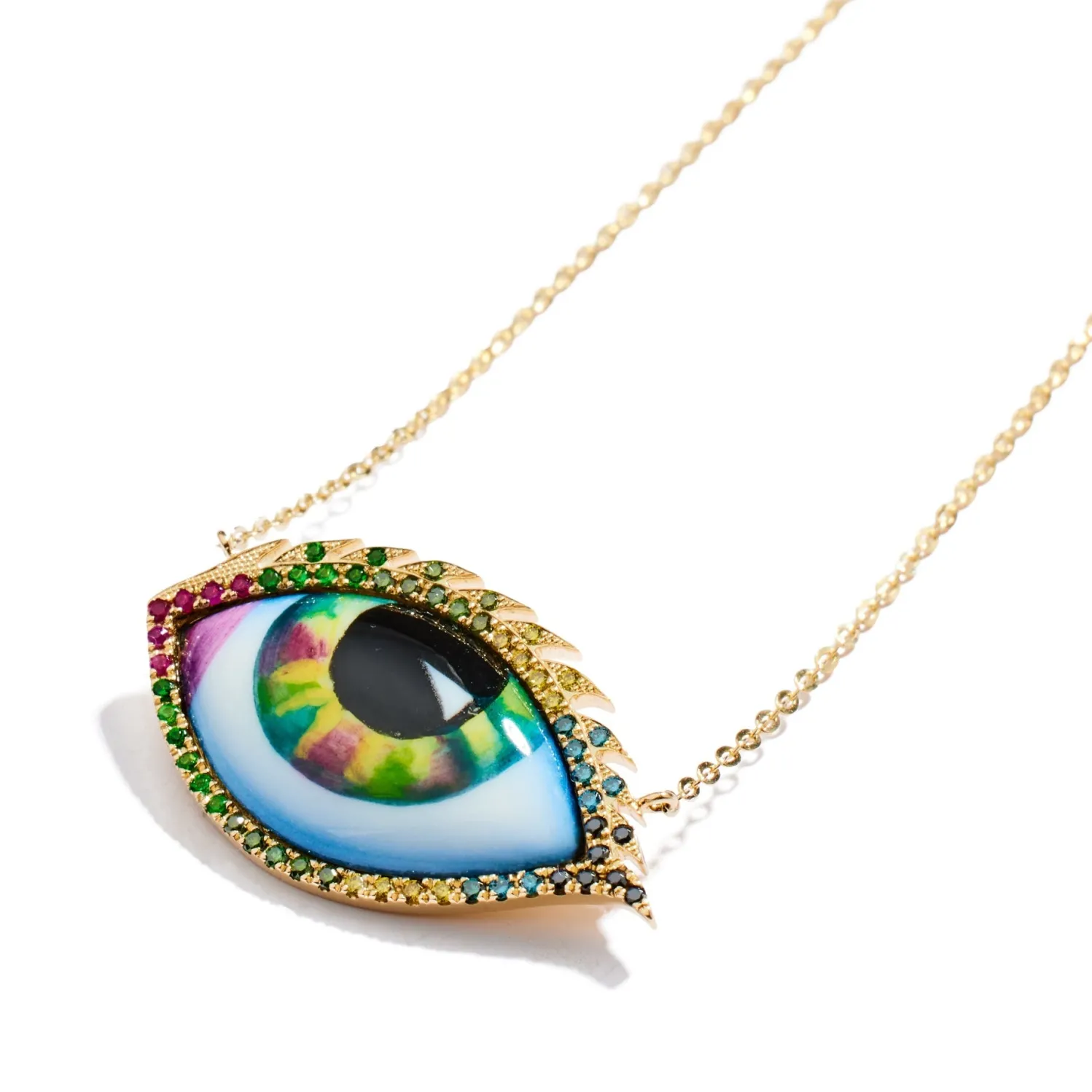 Le Grand Psychedelic Diamond Necklace in Yellow Gold