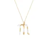 'M' Initial Alphabet Necklace in Yellow Gold