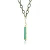 Malachite Night & Day Magic Wand Pendant in Yellow Gold
