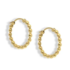 Medium Demetra Plain Gold Hoop Earrings