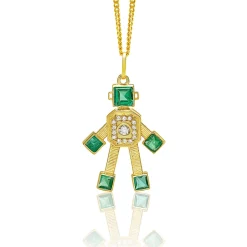 Mini Emerald Robot Charm