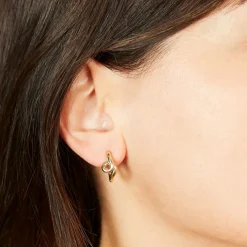 Mini Loop Huggies in Yellow Gold