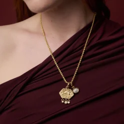 Mini White Diamond Pavé Scuba Charm in Yellow Gold