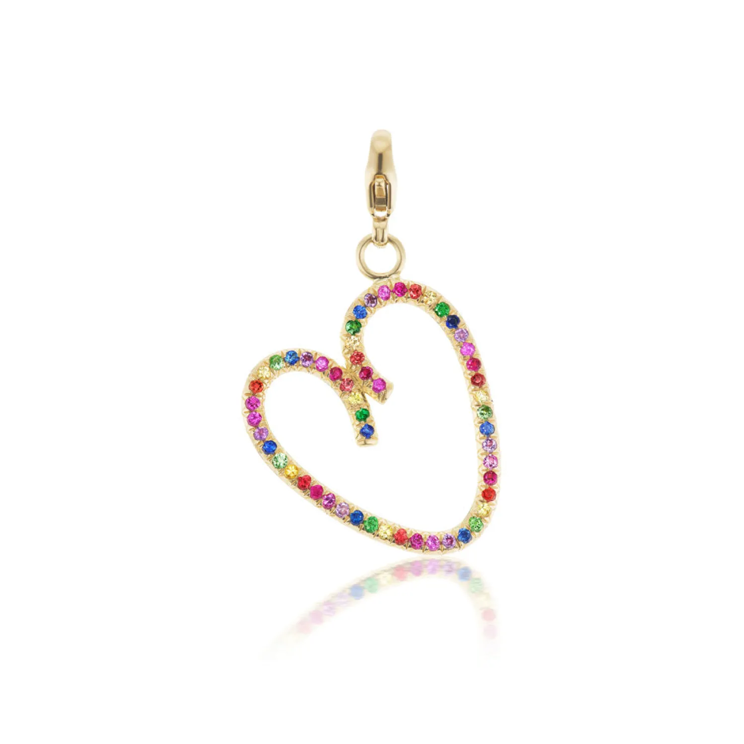 Multi-Color Open Heart Charm