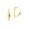 Night & Day Two Faces Square Hoops in Yellow Gold