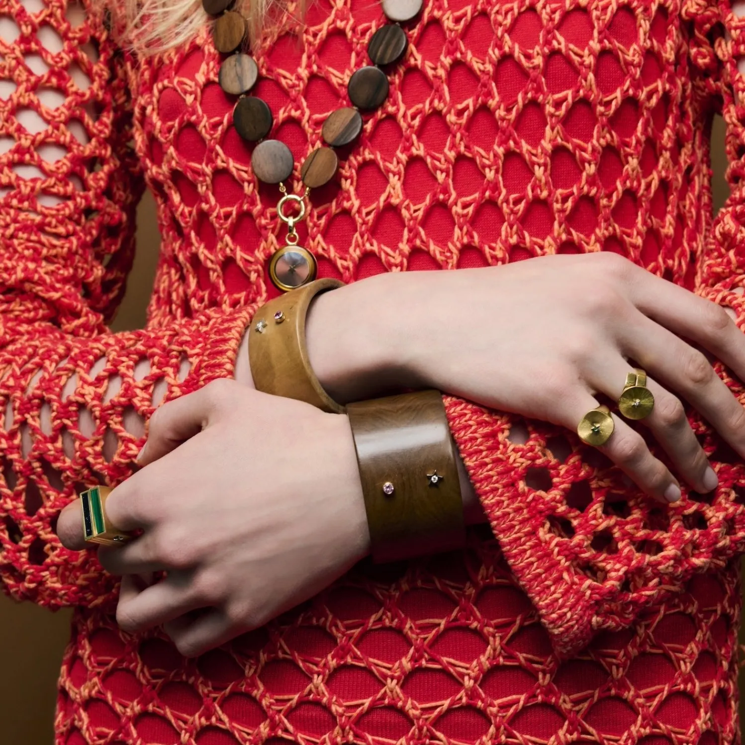 Ora Wood Pink Sapphire and Diamond Sunrise Cuff