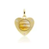 Orange Mother of Pearl Heart Charm