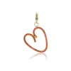 Orange Sapphire Open Heart Charm