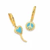Peace and Love Blue Enamel Huggies