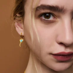 Peace and Love Blue Enamel Huggies