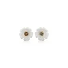 Pearl & Multicolored Diamond Daisy Studs