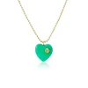 Peridot Bakelite Mini Heart Necklace