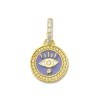 Periwinkle enamel Evil Eye Coin Pendant
