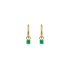 Petite Emerald Cushion Cut Diamond Huggies Earrings