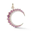 Pink Sapphire Estelle Crescent Charm in Yellow Gold
