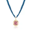 Pink Spinel Seeds of Life Charm in yellow gold