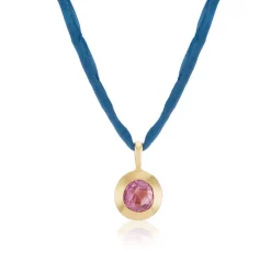 Pink Spinel Seeds of Life Charm in yellow gold