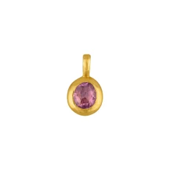 Pink Spinel Seeds of Life Charm in yellow gold