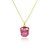 Pink Tourmaline & Diamond Frog Pendant Necklace