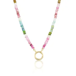 Rainbow Sapphire Beaded Necklace