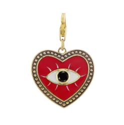 Red Evil Eye Heart Charm