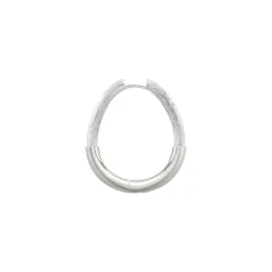 Riviera Chasing Creole Single Hoop Earring in White Gold