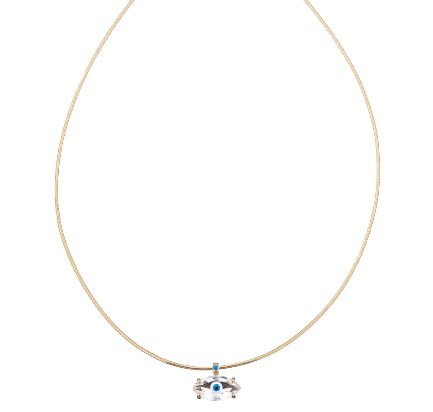 Rock Crystal Fortuneye Necklace in Yellow Gold