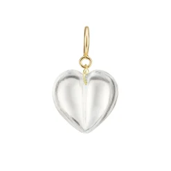 Rock Crystal Mini Split Heart Charm
