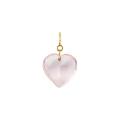 Rose Quartz Mini Split Heart Charm