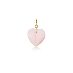 Ruby & Pink Opal Mini Split Heart Charm Pair