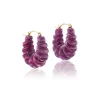 Ruby Carved Stone Hoop Earrings