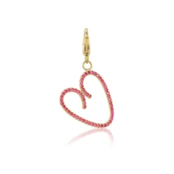 Ruby Open Heart Charm