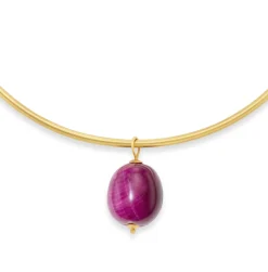 Ruby Snakeseed Pendant in Yellow Gold