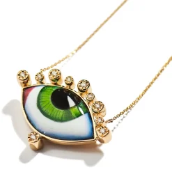 Russe Grand Vert Eye Necklace in Yellow Gold