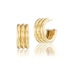 Scuba Hoop Earrings in Yellow Gold