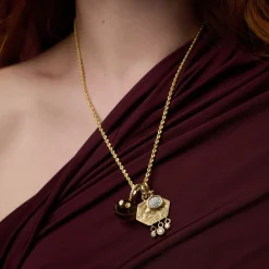 Small Citrine and Diamond Smiley Face Charm