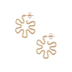 Small Daisy Hoops in Yellow Gold