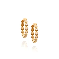 Small Demetra Hoops with White Diamonds