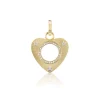 Small Diamond Open Heart Charm