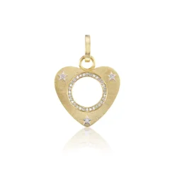 Small Diamond Open Heart Charm