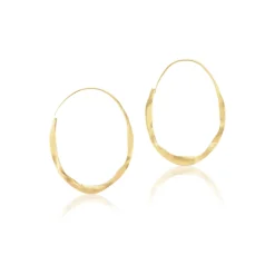 Small Gold Crinkle Hoop Earrings