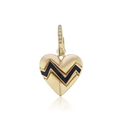 Small Heart Throb Charm Black