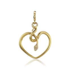Snake Heart Charm